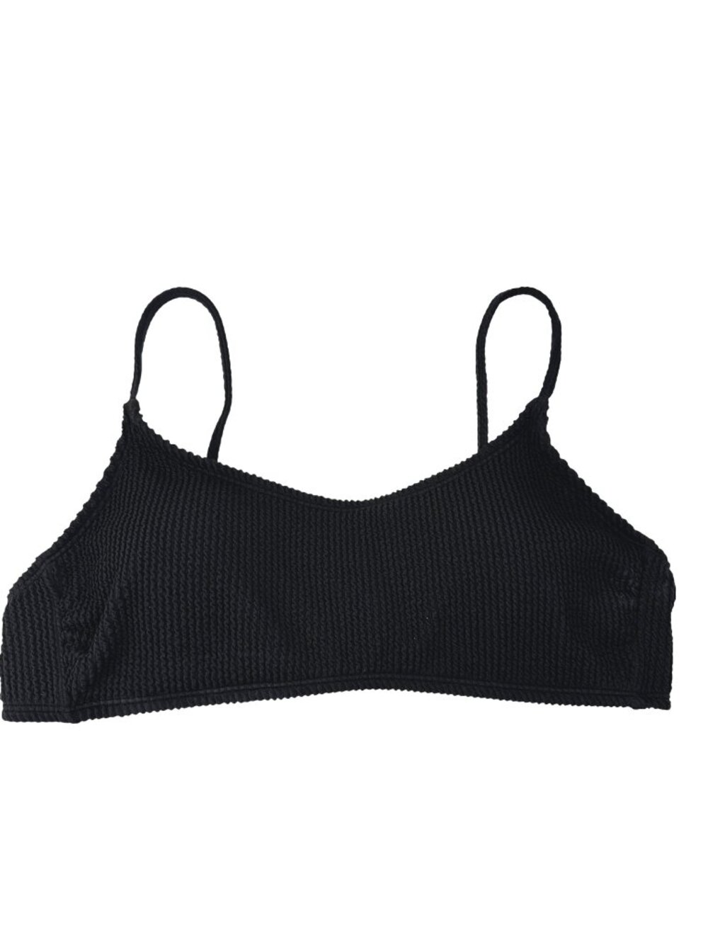 Salt + Cove NEW Black Bralette Bikini Top Juniors XL Textured Ribbed Tie Beach